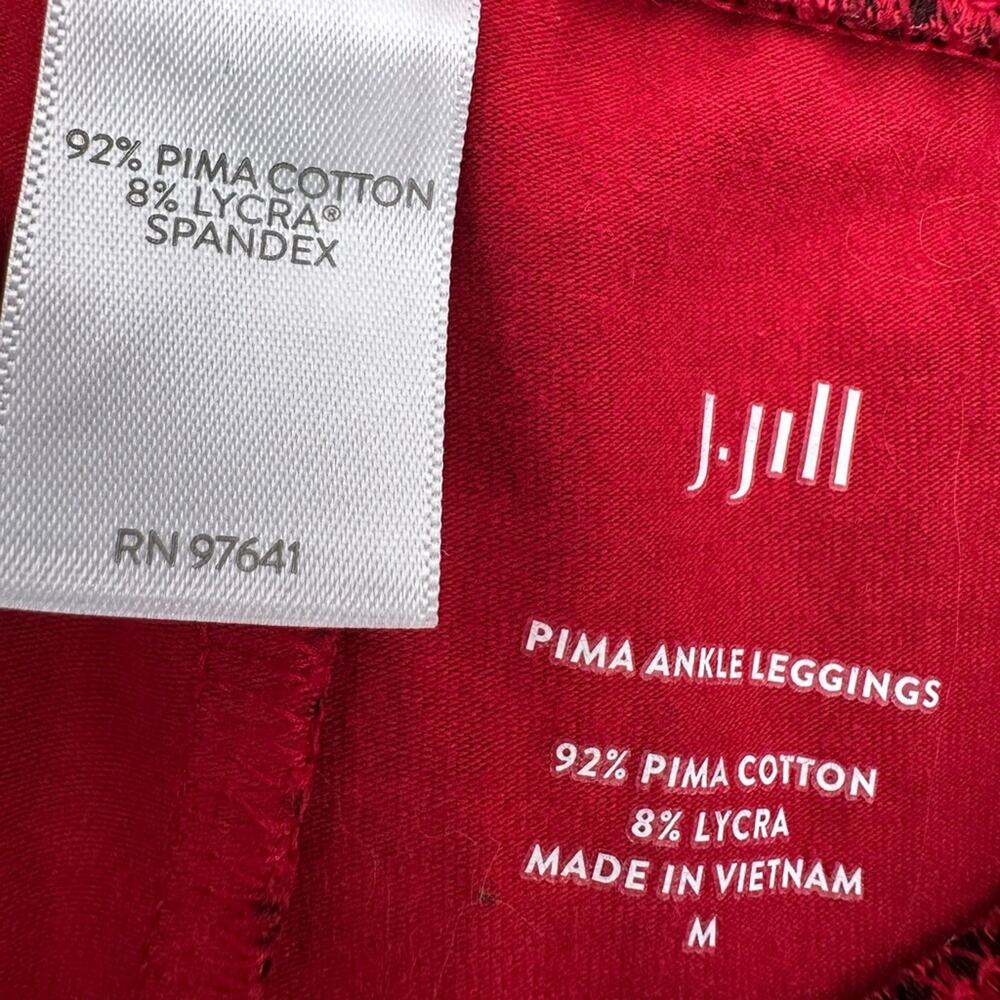 J. Jill Red Pima Cotton Leggings, size medium - Picture 3 of 7
